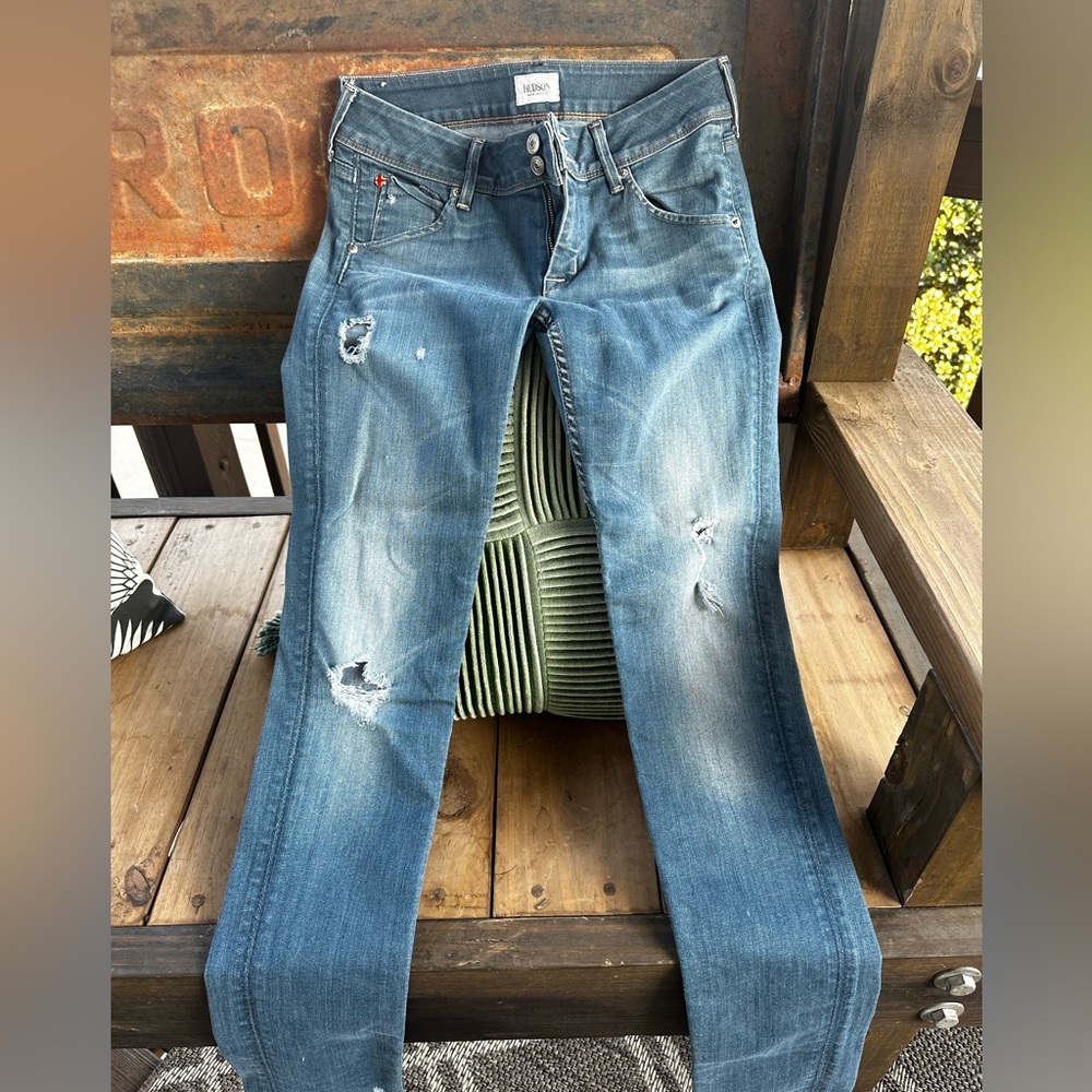 Hudson Brand Collin Skinny Distressed Jeans Sz 27